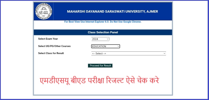 MDSU BED 2nd Year Result 2024