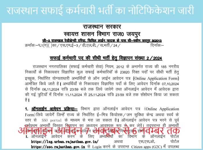 Rajasthan Safai Karamchari Vacancy 2024