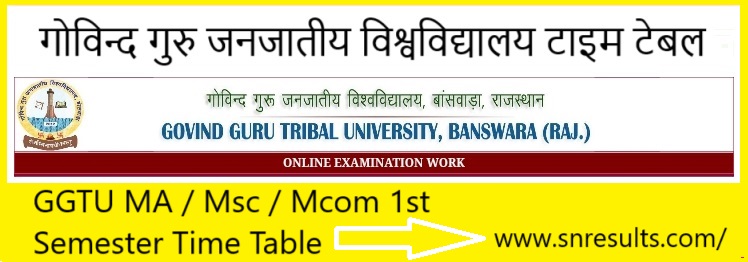 GGTU Mcom 1st Semester Time Table